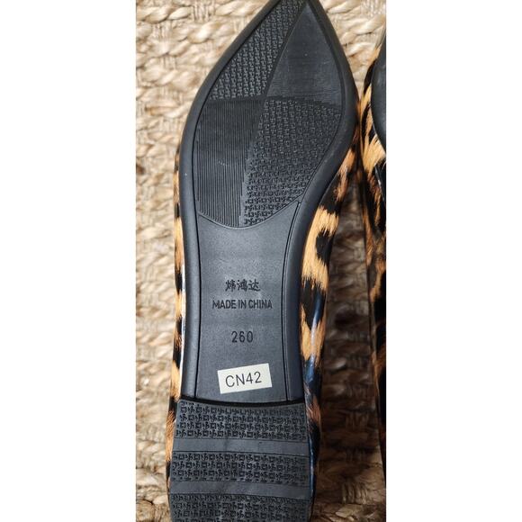 Womens Ladies Fashion Pointy Toe Low Heel Flats Leopard Print Shoes CN-42, US 10 - Picture 11 of 11